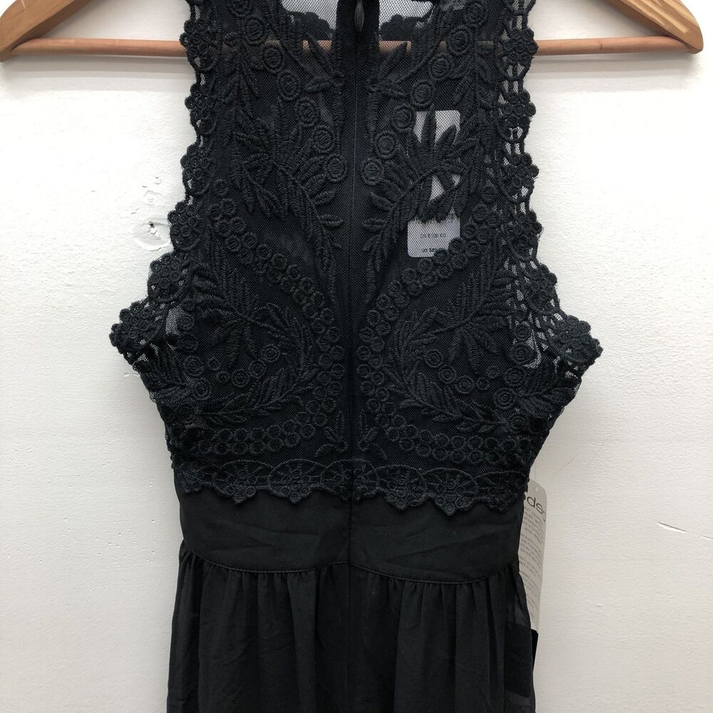 Bebe Top Womens XXS Hi-Lo Embroidered Tulle Lace Overlay‎ Whimsigoth Witchy - Picture 6 of 9